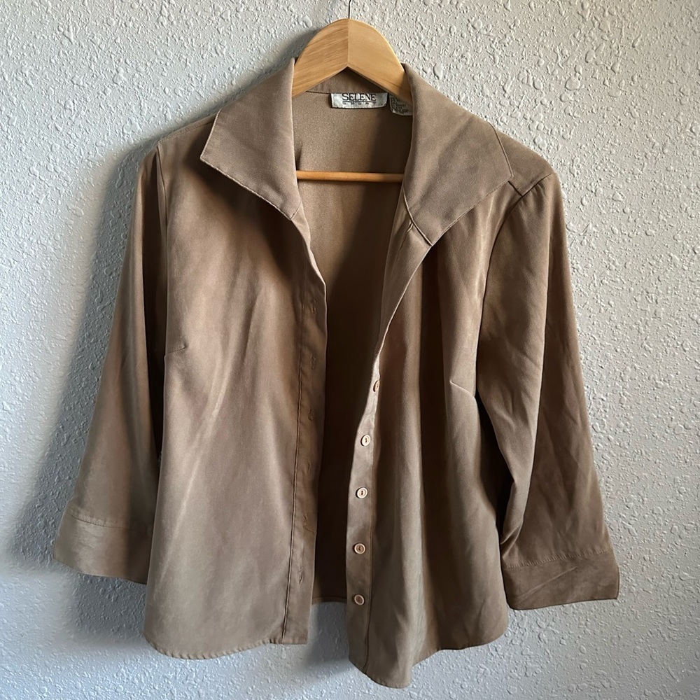 Selene sport Tan suede top size M